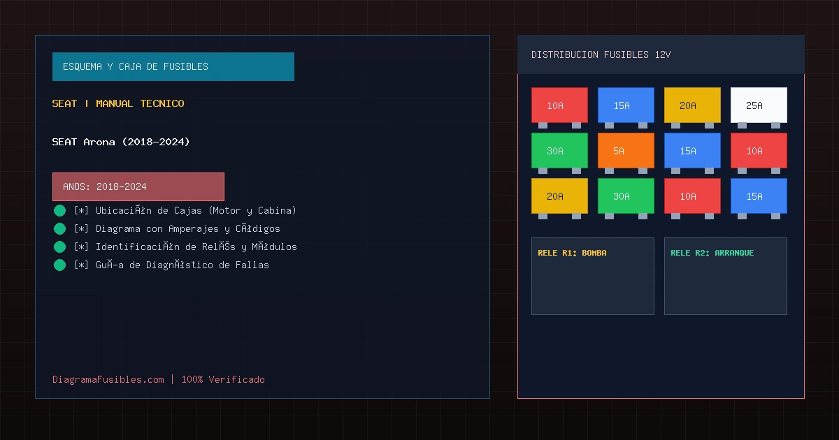 Diagrama de fusibles SEAT Arona (2018-2024)